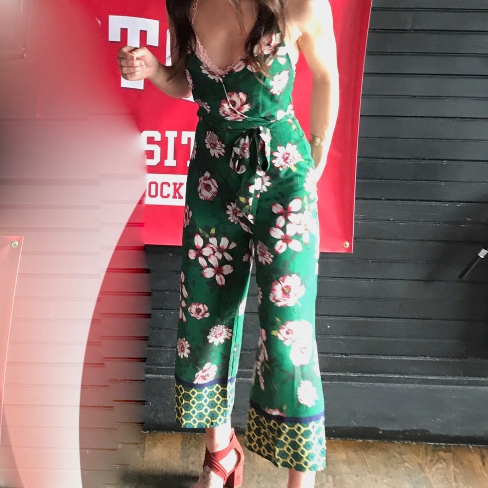 Green Floral Jumpsuit